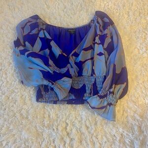 Marciano Vibrant Blue and Purple Silk Blouse
